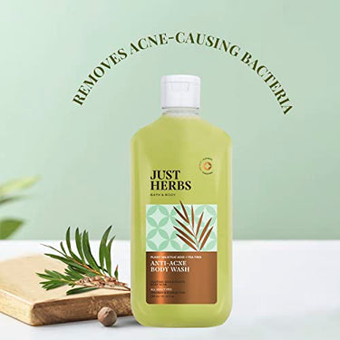 Just Herbs Tea Tree Anti - Acne Body Wash with Plant Salicylic Acid for Men & Women 300 ml